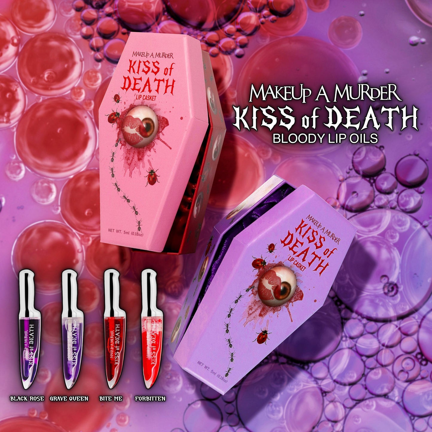 KISS of DEATH Bloody Lip Oils (Full Collection)